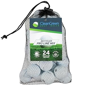 recycled golf balls in mesh bag