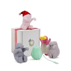 Christmas tea infuser gift Holiday tea accessory Festive secret Santa tea gift set Winter brewing