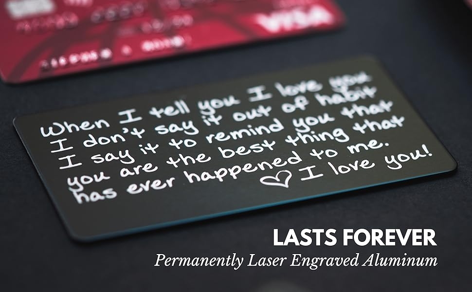 Laser Engraved Aluminum Wallet Card by Red Dot Laser Engraving