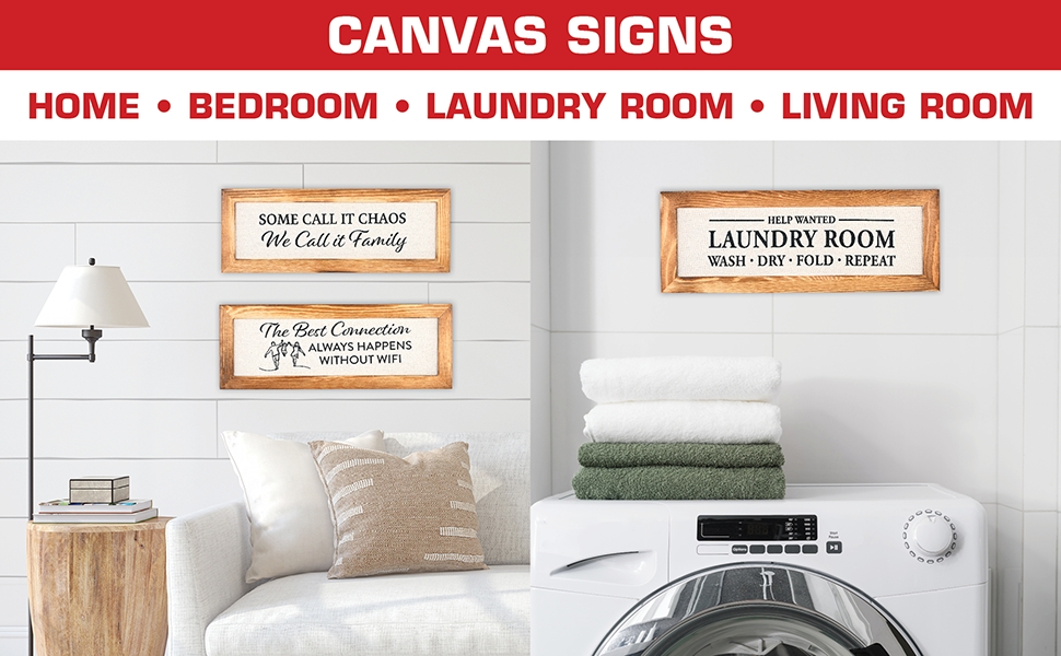 Canvas Signs - Kitchen, home, laundry room