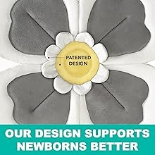 organic baby bath flower supportive center supports newborn infants baby better nuetral gray white 