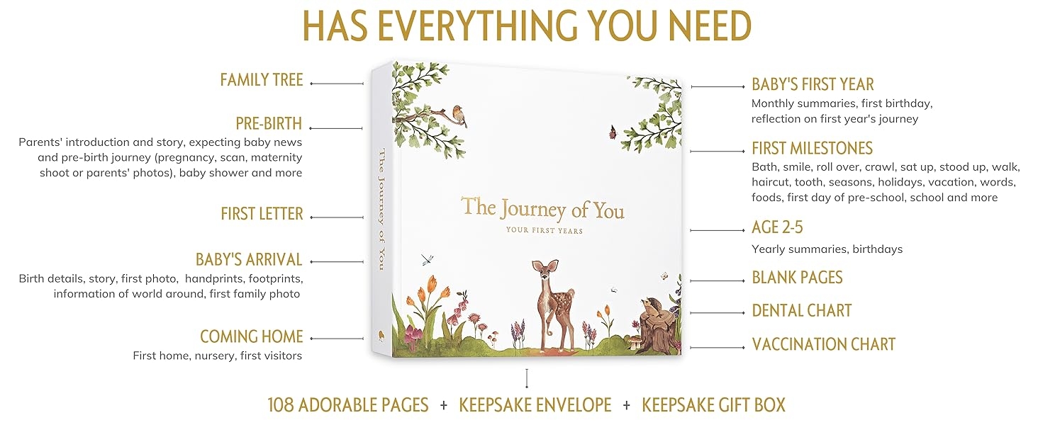 kids n all 0-12 1-12 month first year baby memory book gift journey keep sake diary woodsy photobook